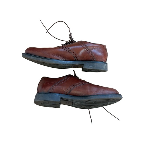 Johnson & Murphy Leather Oxford Dress Shoes Wingtip Lace Up Brown Classic size 8 - Picture 6 of 9